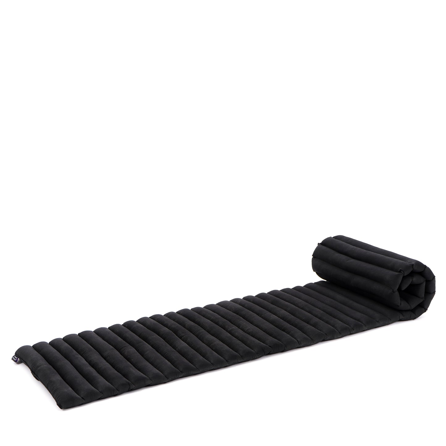 Kapok Roll-Up Mattress – Foldable Sleeping & Relax Mat with Cotton Cover for Home & Outdoor Use, Cl02 - Black
