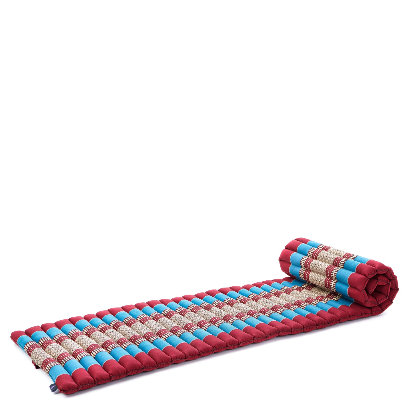 Kapok Roll-Up Mattress – Foldable Sleeping & Relax Mat with Cotton Cover for Home & Outdoor Use, Sf27 - Blue, Red