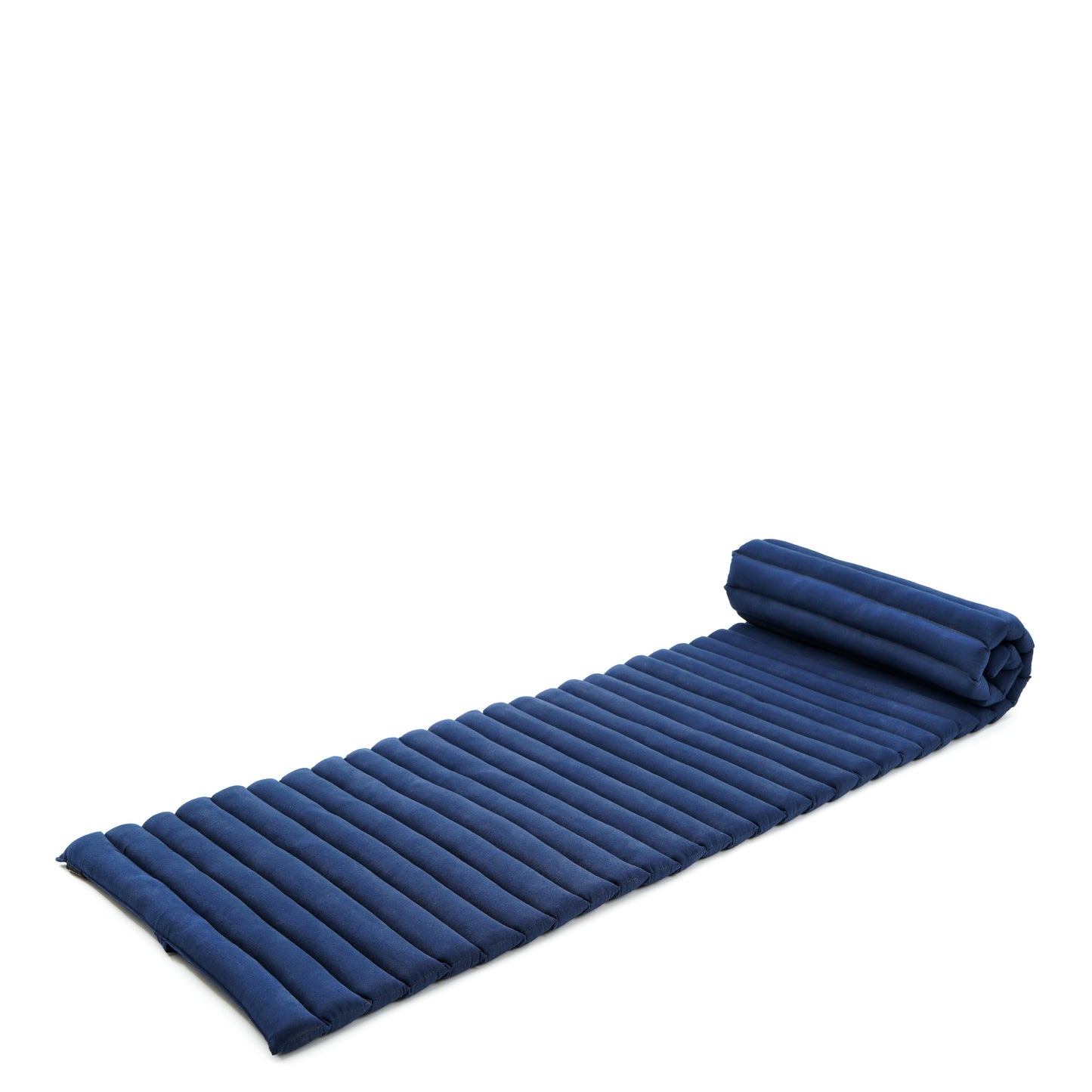 Kapok Roll-Up Mattress – Foldable Sleeping & Relax Mat with Cotton Cover for Home & Outdoor Use, Cl44 - blue