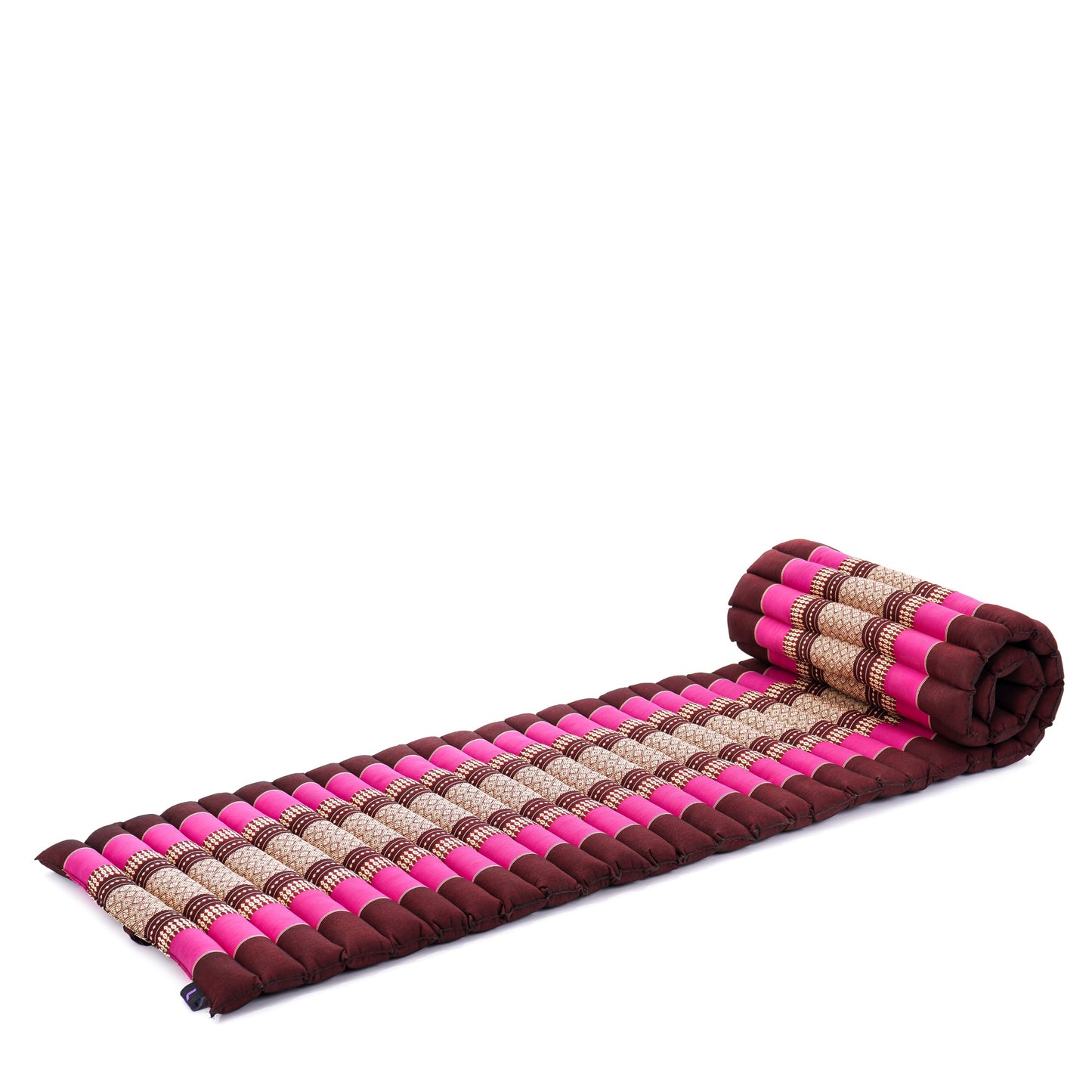 Kapok Roll-Up Mattress – Foldable Sleeping & Relax Mat with Cotton Cover for Home & Outdoor Use, Sf29 - Auburn, Pink