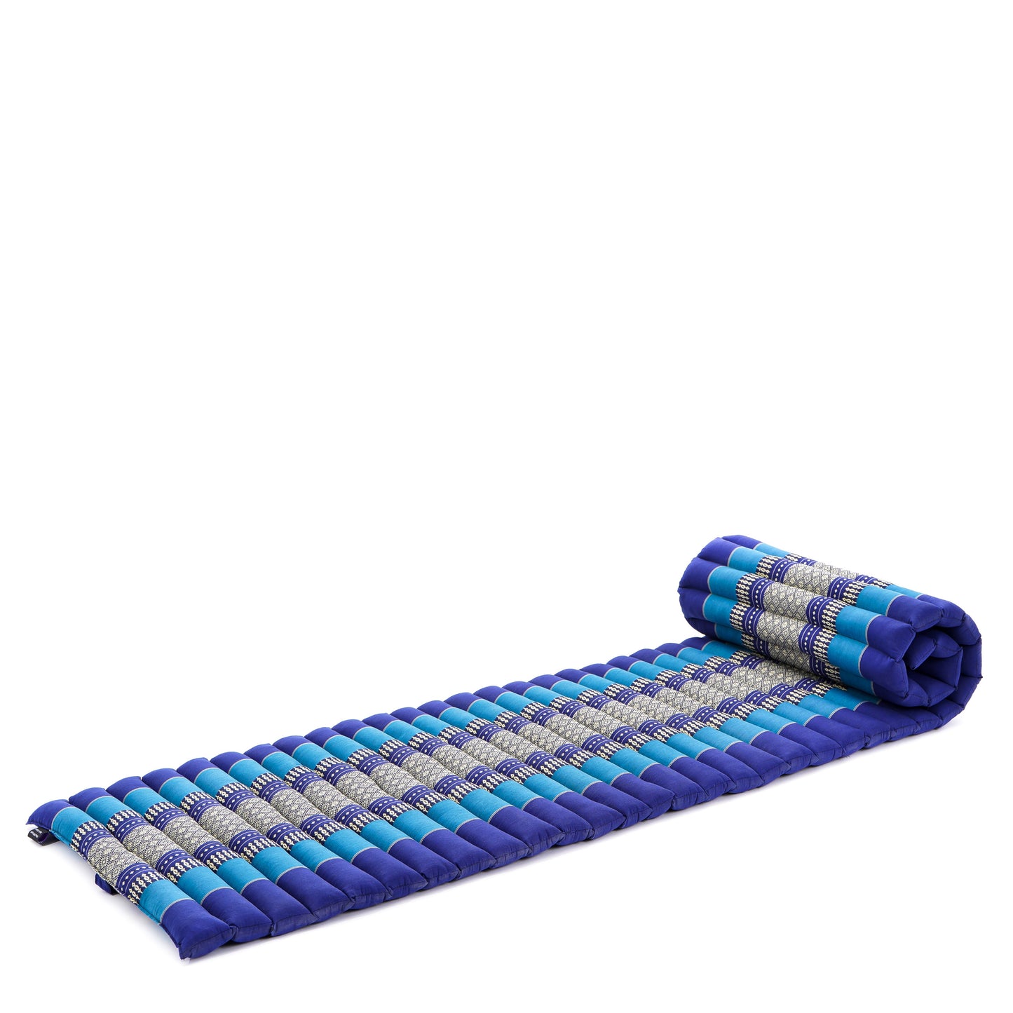 Kapok Roll-Up Mattress – Foldable Sleeping & Relax Mat with Cotton Cover for Home & Outdoor Use, Sf28 - Blue