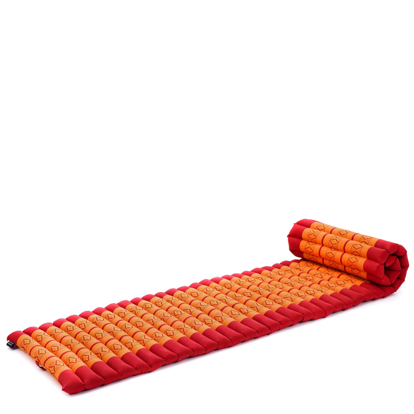 Kapok Roll-Up Mattress – Foldable Sleeping & Relax Mat with Cotton Cover for Home & Outdoor Use, Sf02 - Orange