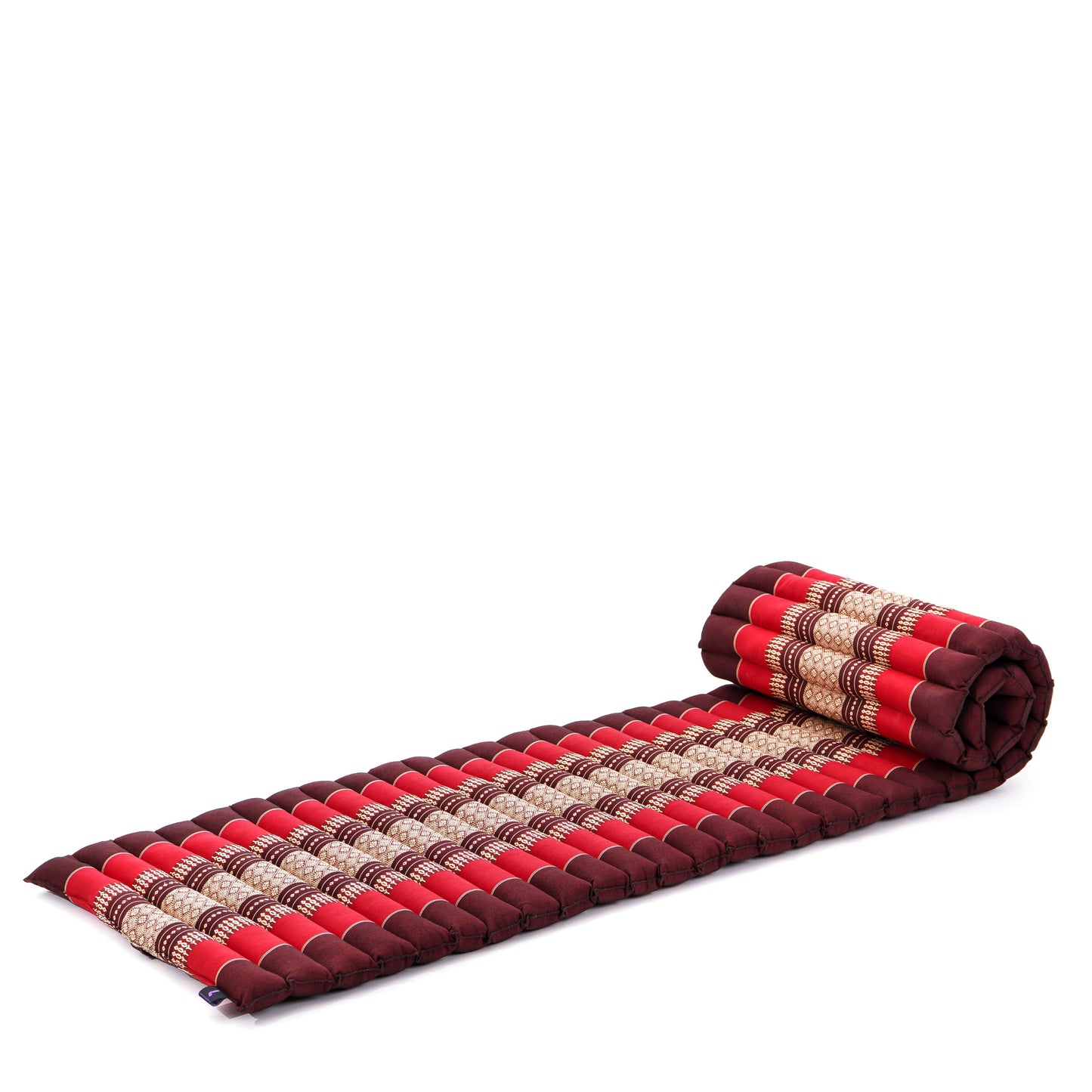 Kapok Roll-Up Mattress – Foldable Sleeping & Relax Mat with Cotton Cover for Home & Outdoor Use, Sf24 - Red, Brown