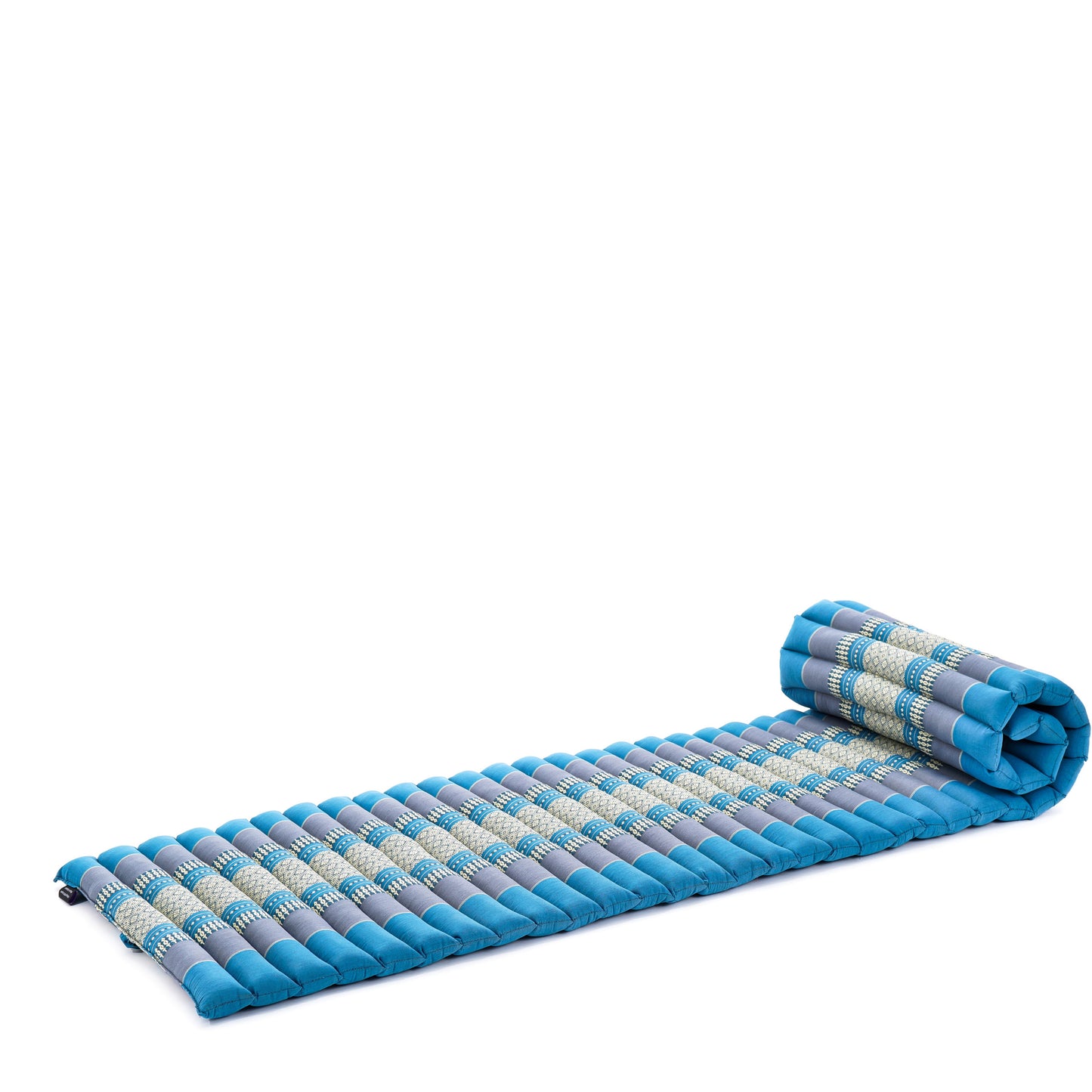 Kapok Roll-Up Mattress – Foldable Sleeping & Relax Mat with Cotton Cover for Home & Outdoor Use, Sf22 - Blue