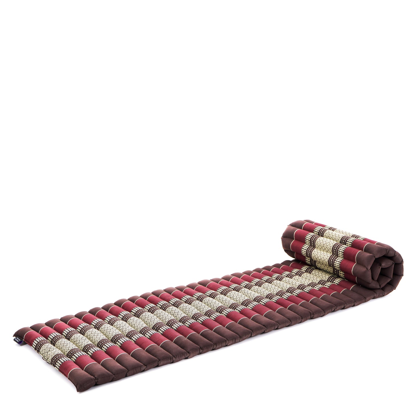 Kapok Roll-Up Mattress – Foldable Sleeping & Relax Mat with Cotton Cover for Home & Outdoor Use, Sf19 - Red, Brown