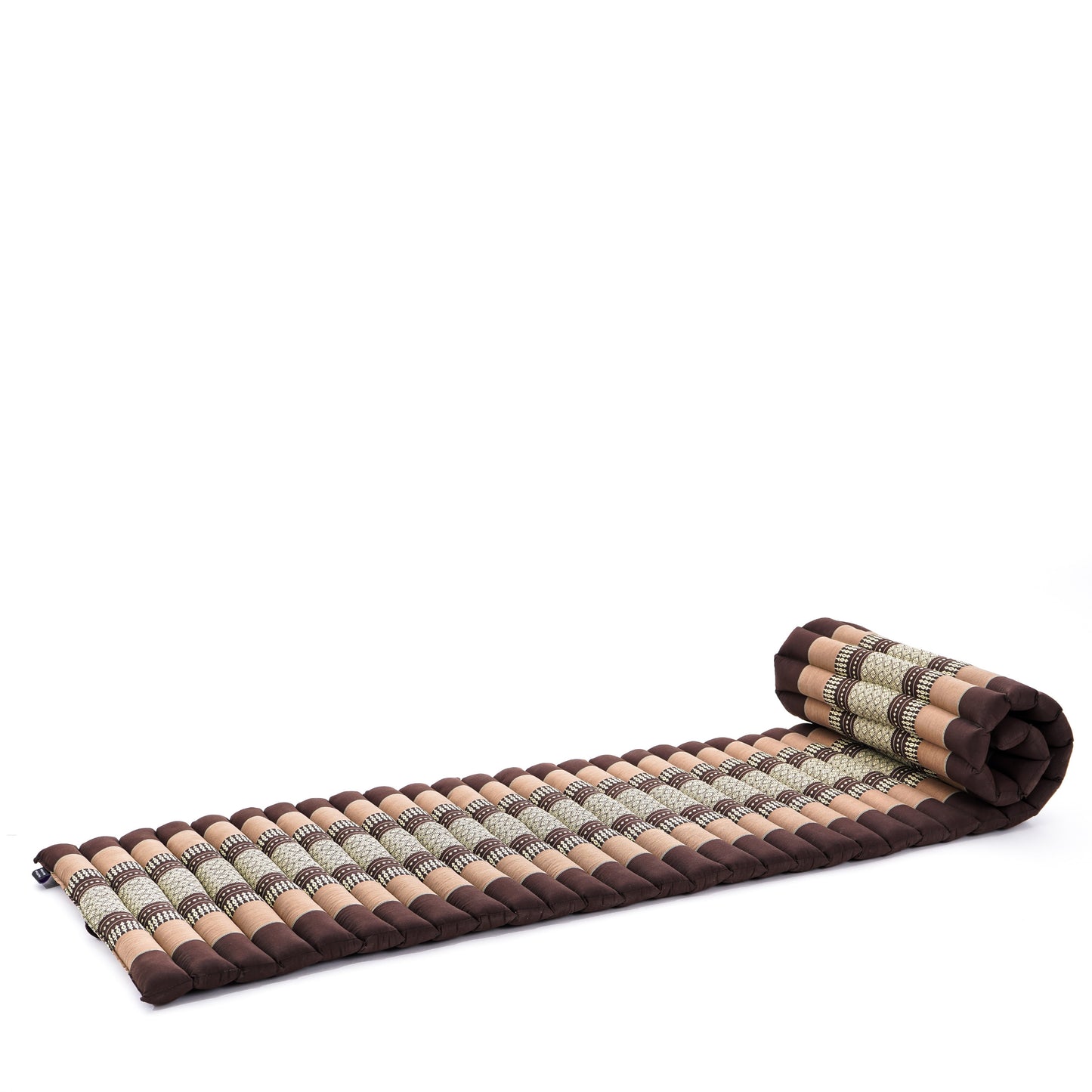 Kapok Roll-Up Mattress – Foldable Sleeping & Relax Mat with Cotton Cover for Home & Outdoor Use, Sf10 - Brown