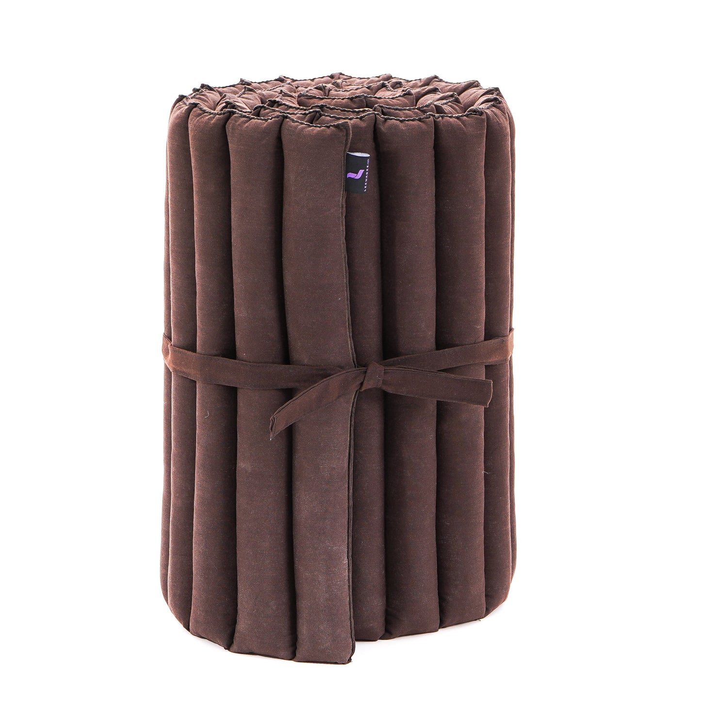 Kapok Roll-Up Mattress – Foldable Sleeping & Relax Mat with Cotton Cover for Home & Outdoor Use, Cl17 - Brown