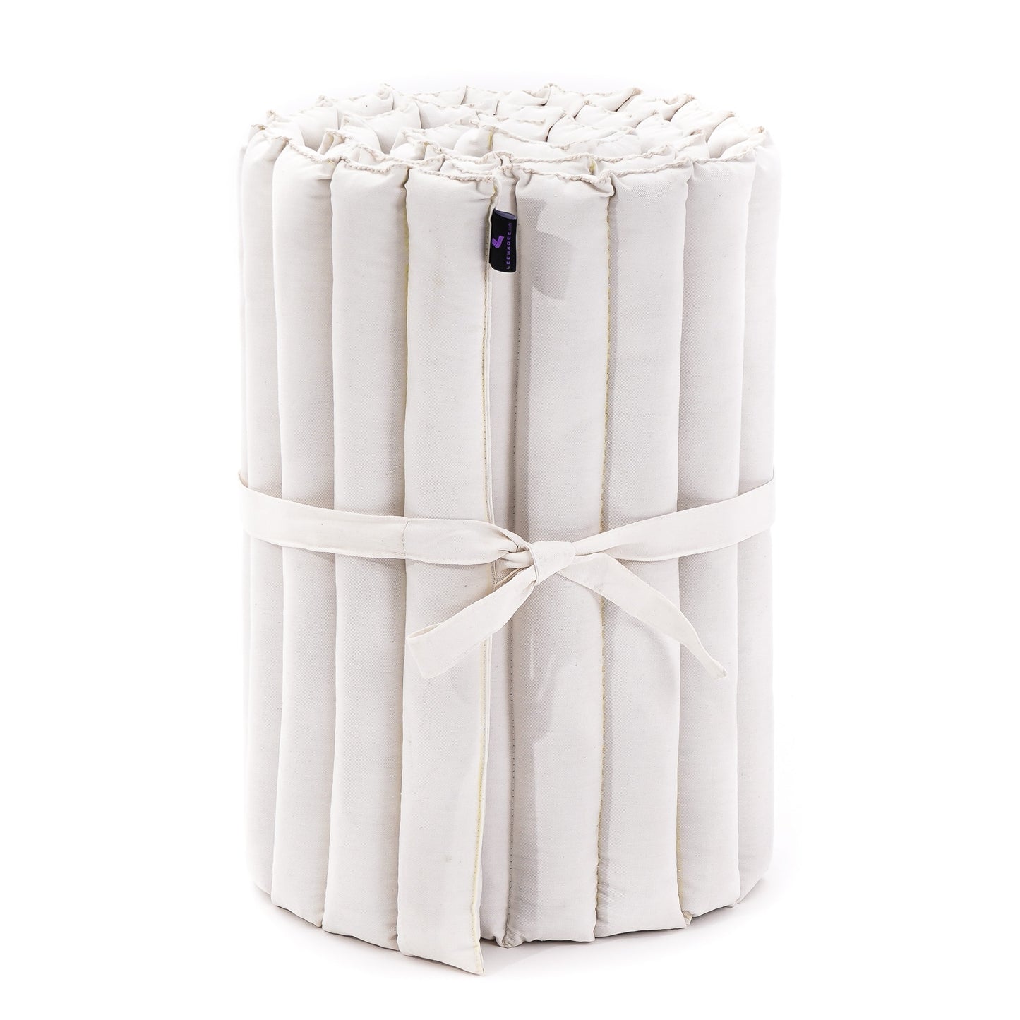 Kapok Roll-Up Mattress – Foldable Sleeping & Relax Mat with Cotton Cover for Home & Outdoor Use, Cl01 - Ecru