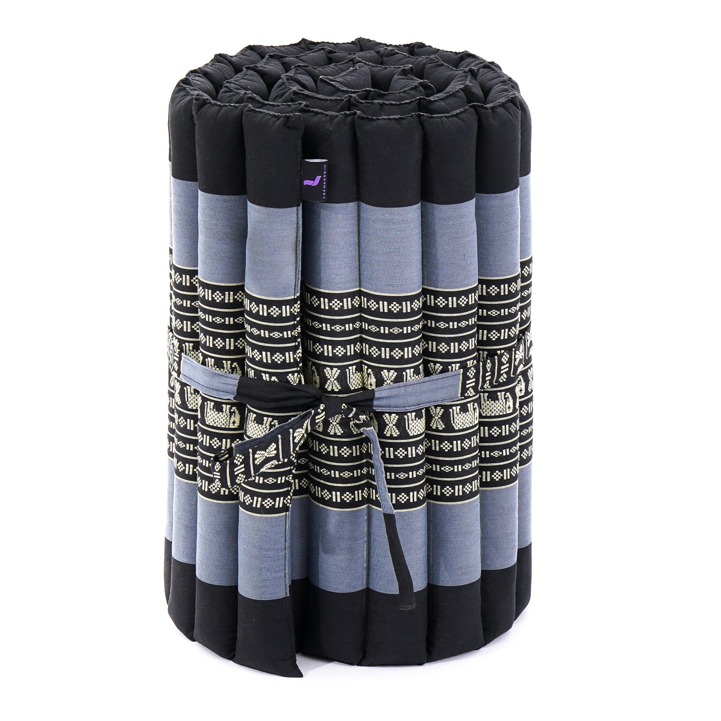 Kapok Roll-Up Mattress – Foldable Sleeping & Relax Mat with Cotton Cover for Home & Outdoor Use, Sf15 - Blue