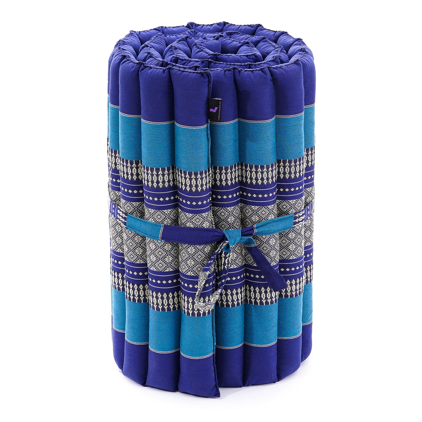 Kapok Roll-Up Mattress – Foldable Sleeping & Relax Mat with Cotton Cover for Home & Outdoor Use, Sf28 - Blue