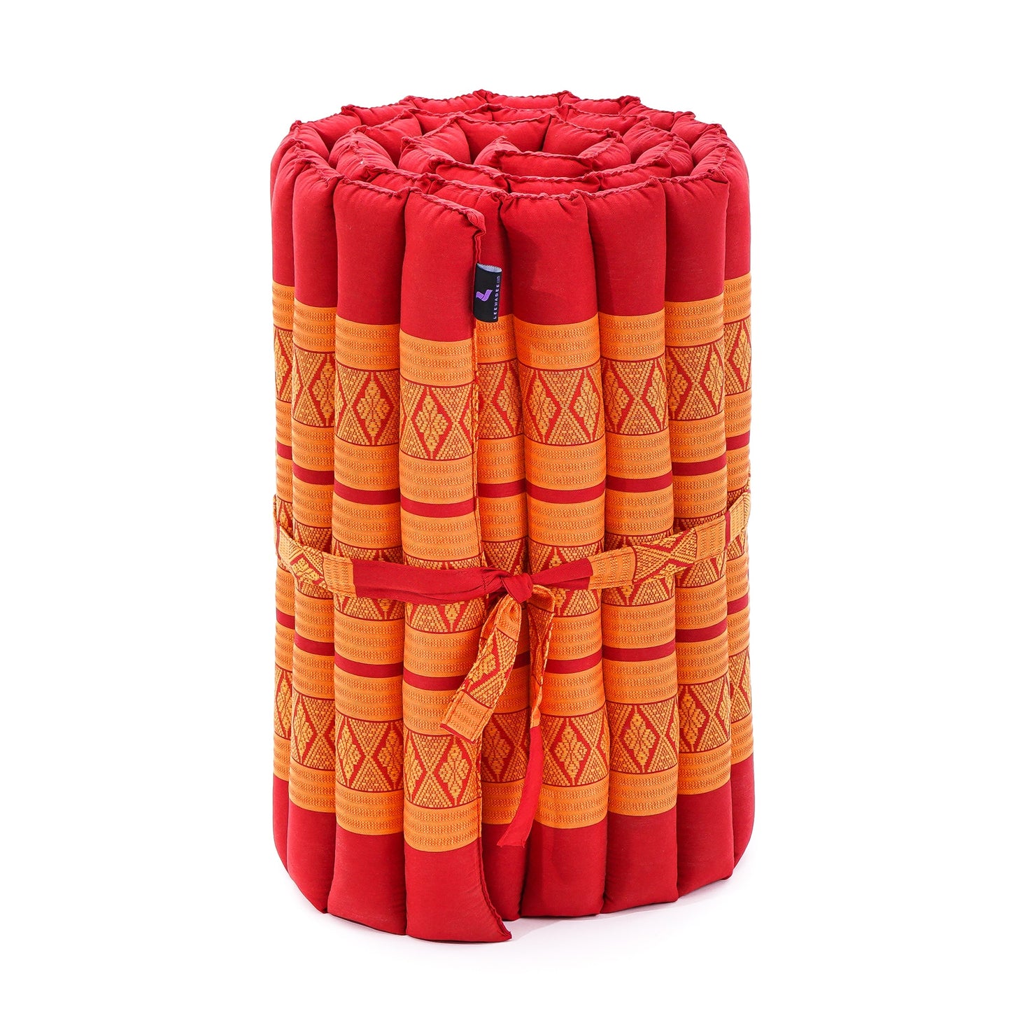 Kapok Roll-Up Mattress – Foldable Sleeping & Relax Mat with Cotton Cover for Home & Outdoor Use, Sf02 - Orange