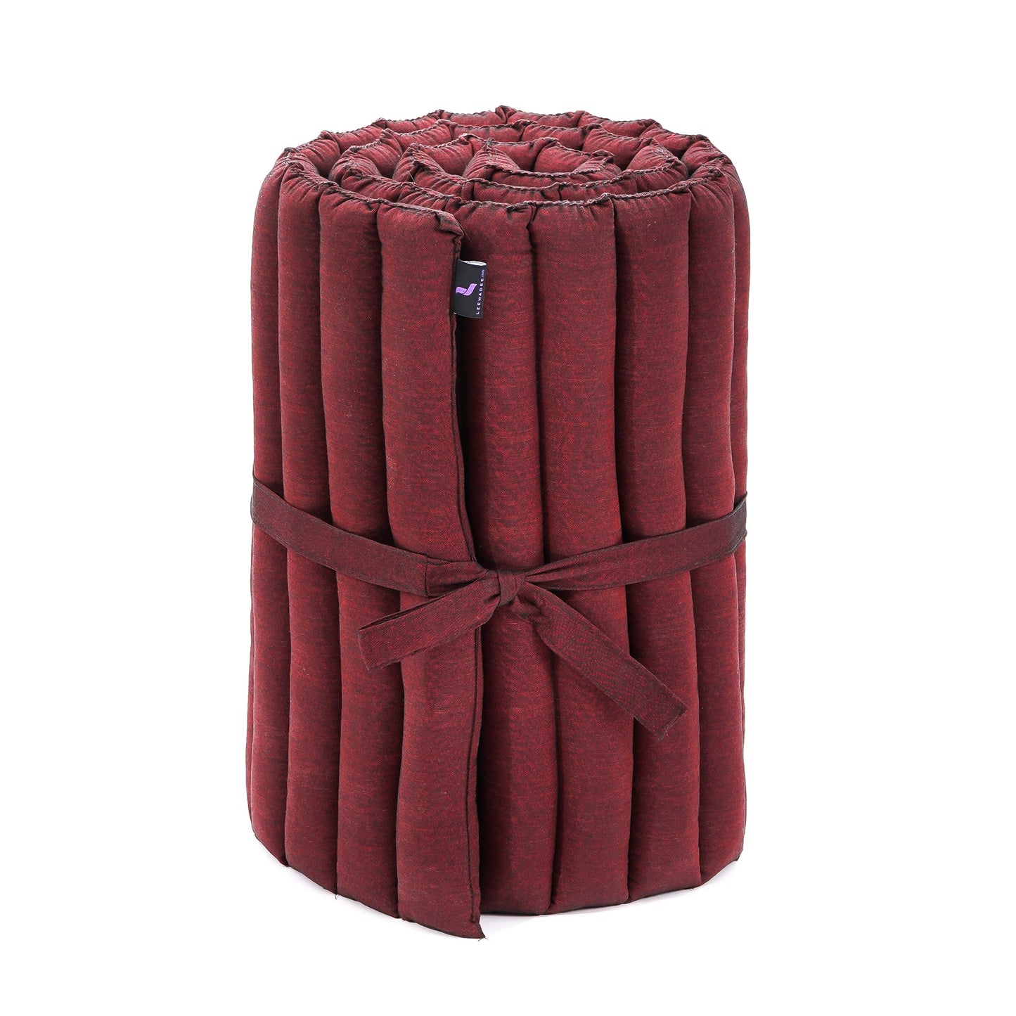 Kapok Roll-Up Mattress – Foldable Sleeping & Relax Mat with Cotton Cover for Home & Outdoor Use, Cl24 - Red