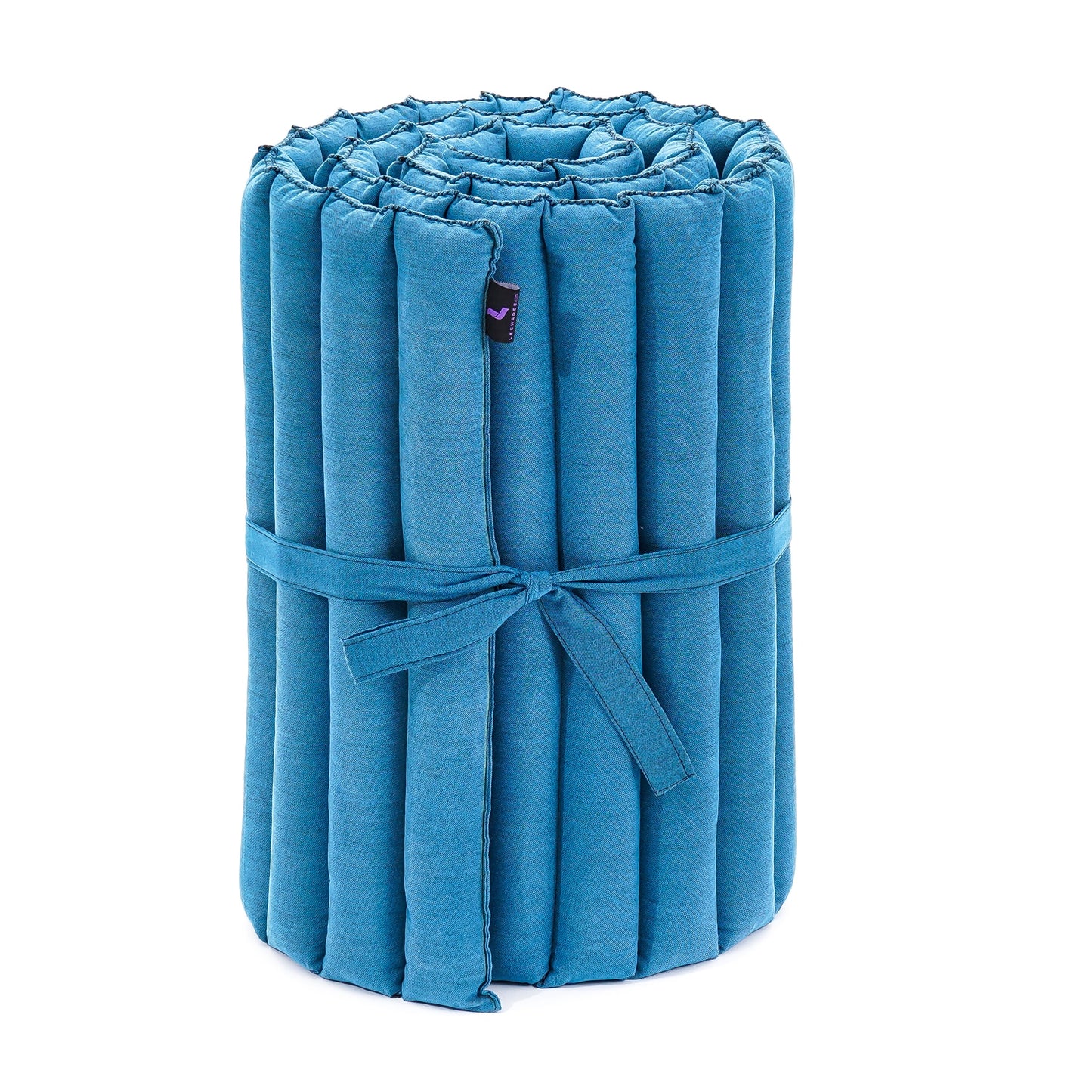 Kapok Roll-Up Mattress – Foldable Sleeping & Relax Mat with Cotton Cover for Home & Outdoor Use, Cl22 - Light Blue