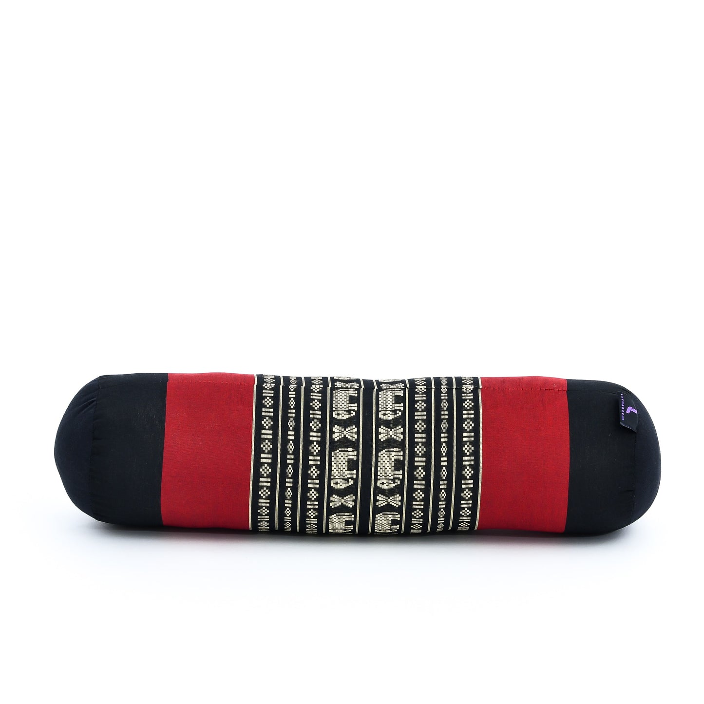 Yoga Roll Cushion – Compact Kapok Bolster & Meditation Pillow with Cotton Cover, Sf13 - Red, Black