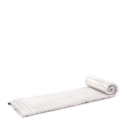 Kapok Roll-Up Mattress – Foldable Sleeping & Relax Mat with Cotton Cover for Home & Outdoor Use, Cl01 - Ecru