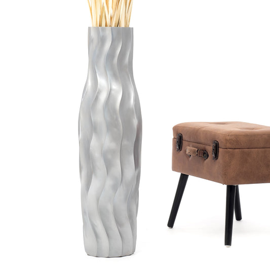 Large Mango Wood Floor Vase – Handcrafted Decorative Highlight from Thailand, 85 cm
