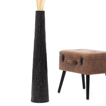 Large Mango Wood Floor Vase – Handcrafted Decorative Highlight from Thailand, 85 cm