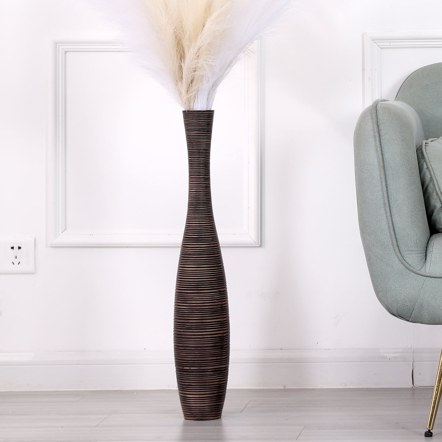 Large Resin Floor Vase – Stylish Waterproof Vase for Fresh & Dried Flowers, 65 cm