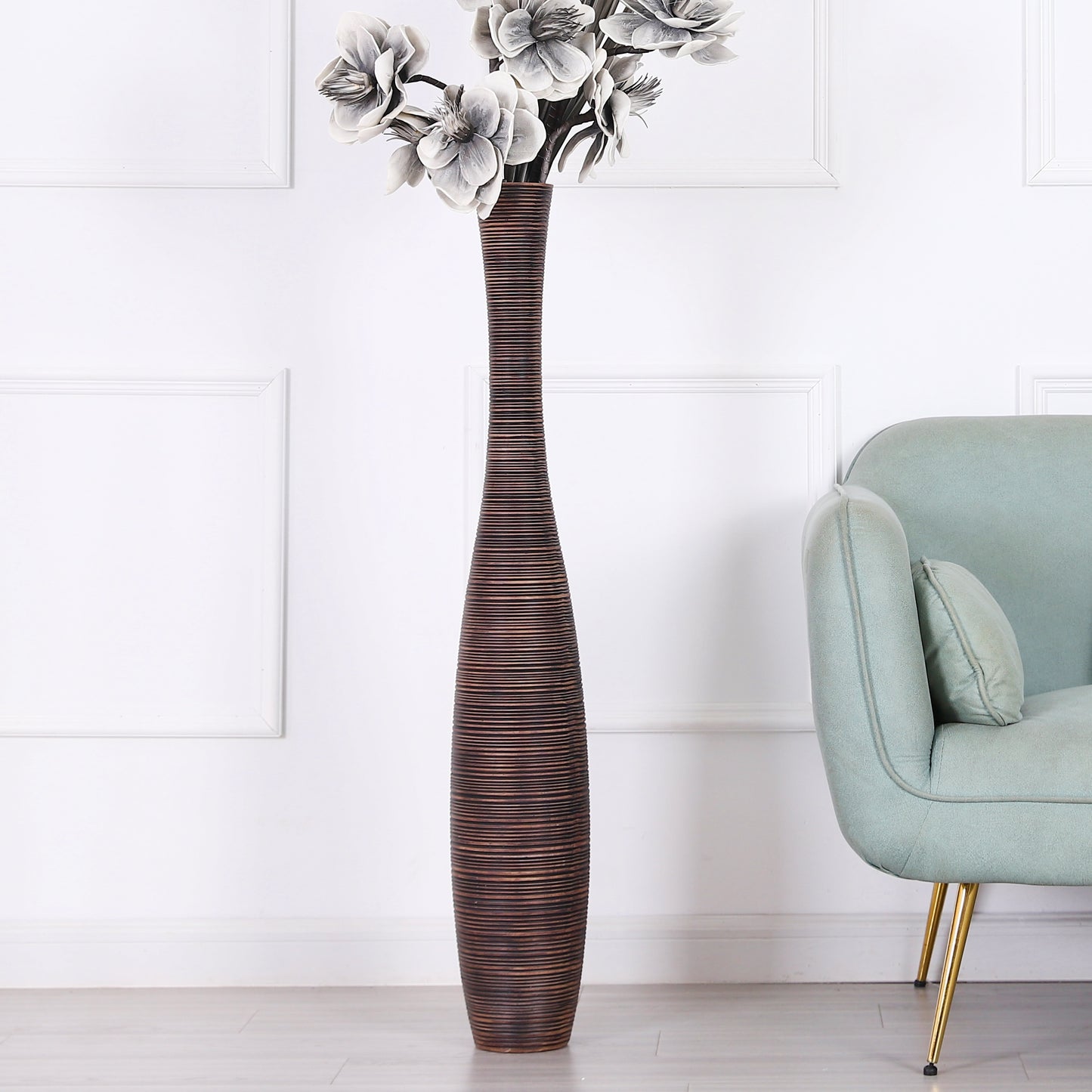 Large Resin Floor Vase – Stylish Waterproof Vase for Fresh & Dried Flowers, 105 cm