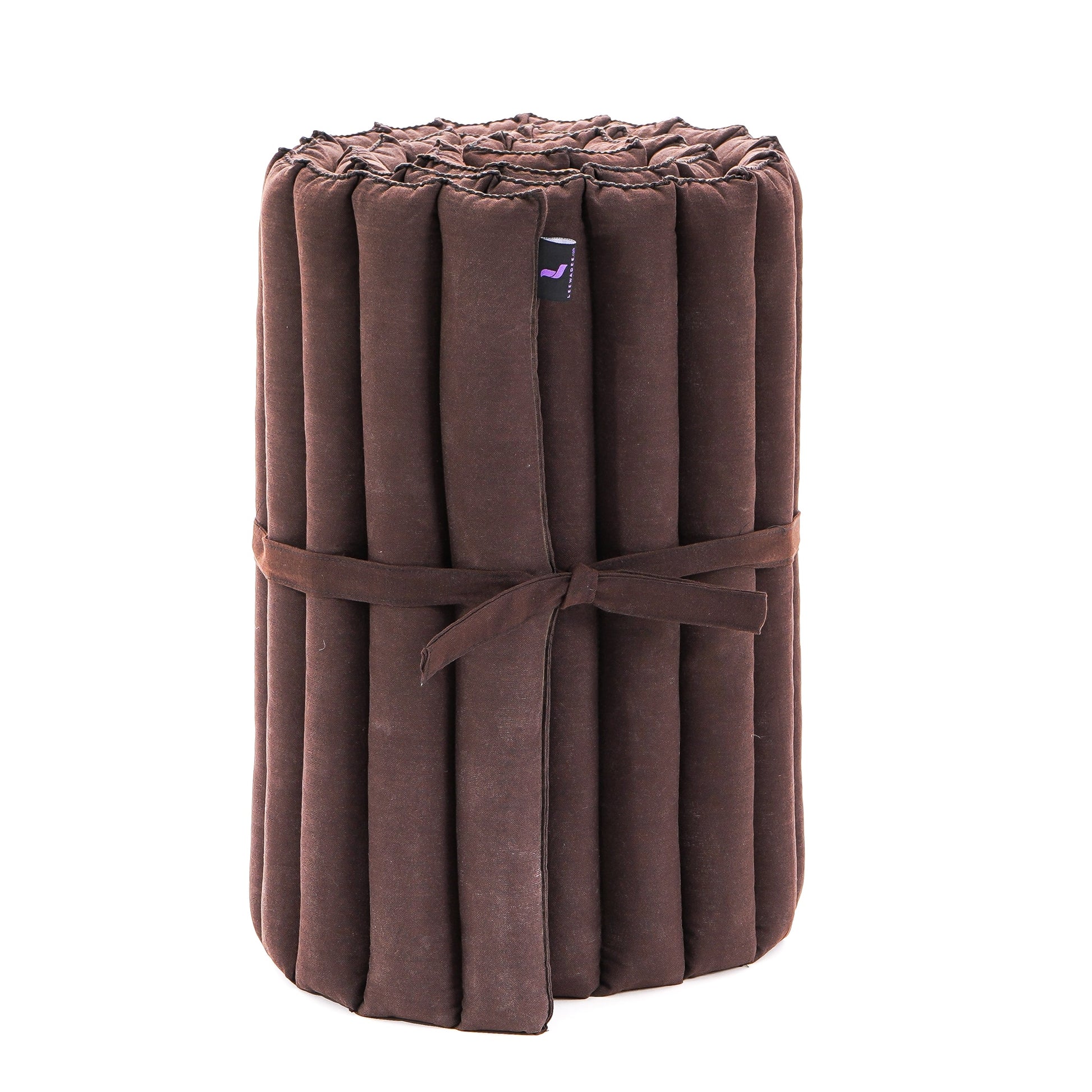 Kapok Roll-Up Mattress – Foldable Sleeping & Relax Mat with Cotton Cover for Home & Outdoor Use, Cl17 - Brown