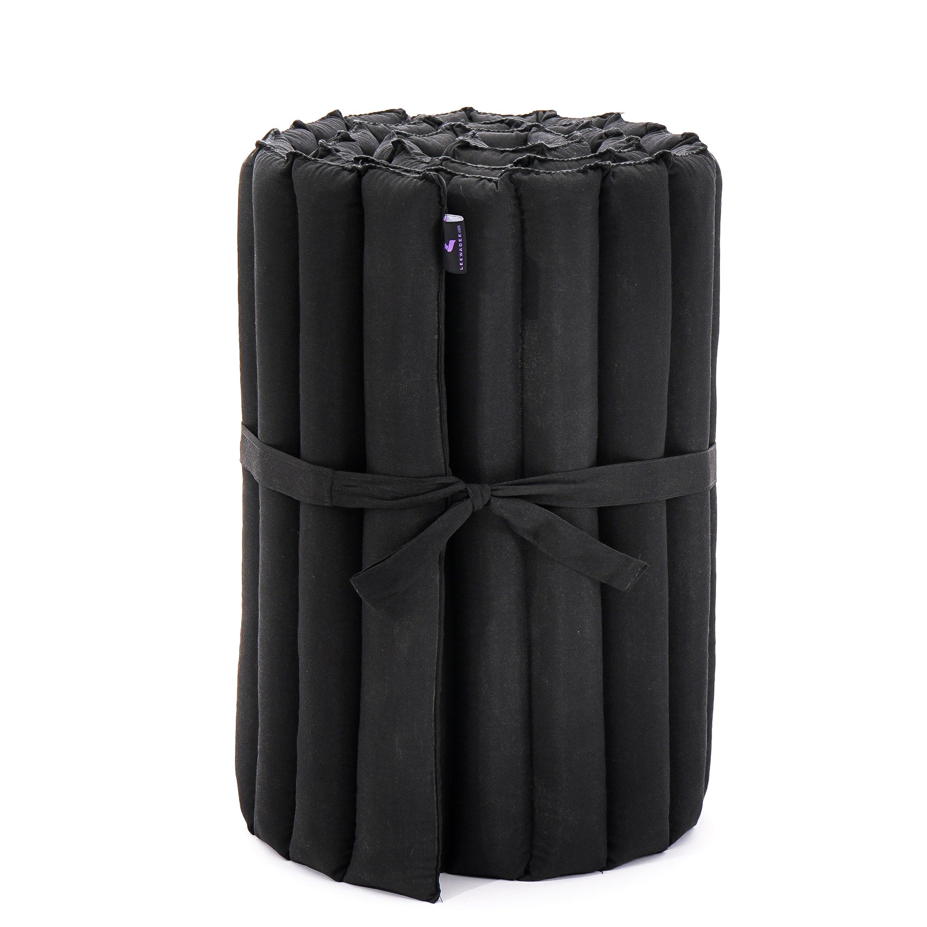 Kapok Roll-Up Mattress – Foldable Sleeping & Relax Mat with Cotton Cover for Home & Outdoor Use, Cl02 - Black