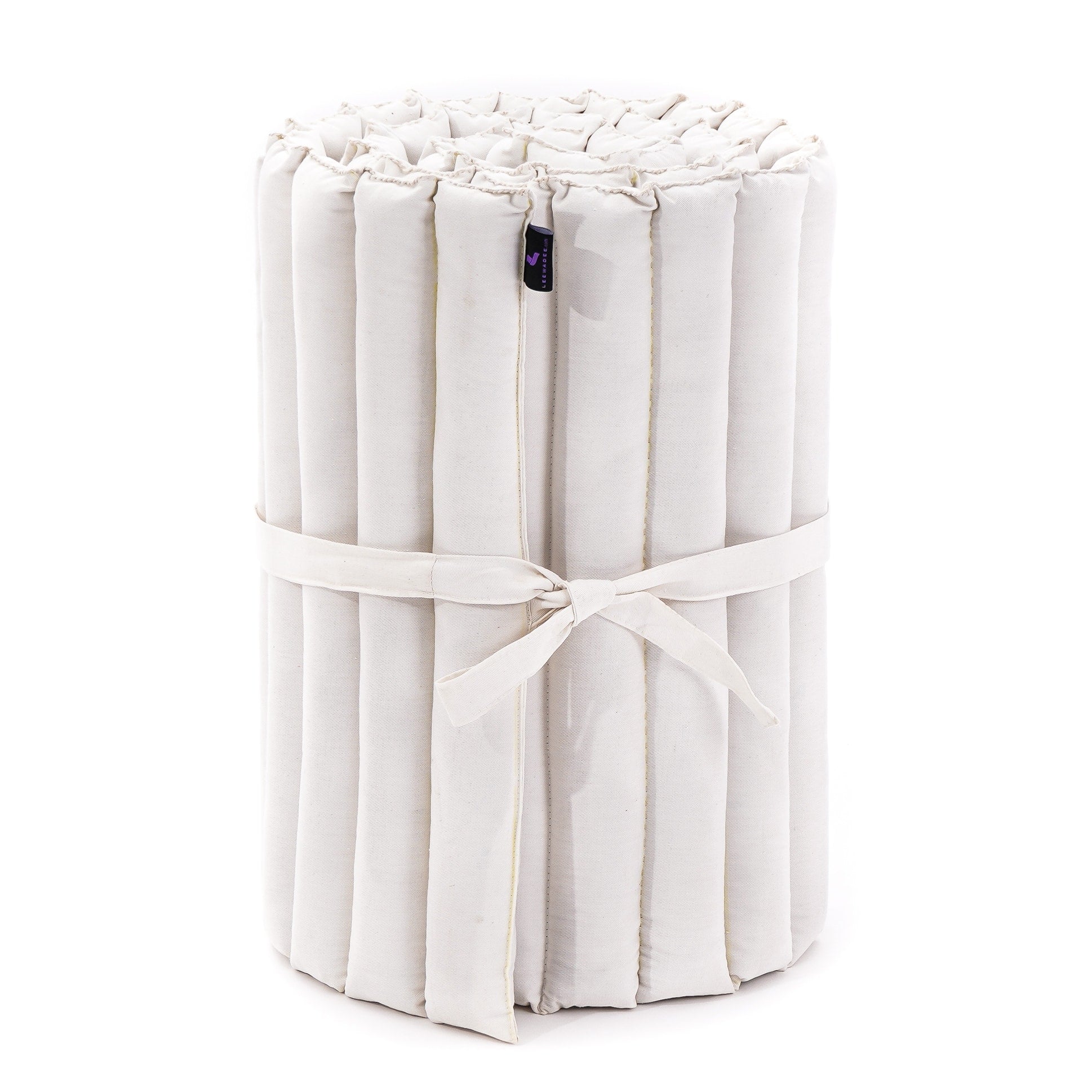 Kapok Roll-Up Mattress – Foldable Sleeping & Relax Mat with Cotton Cover for Home & Outdoor Use, Cl01 - Ecru