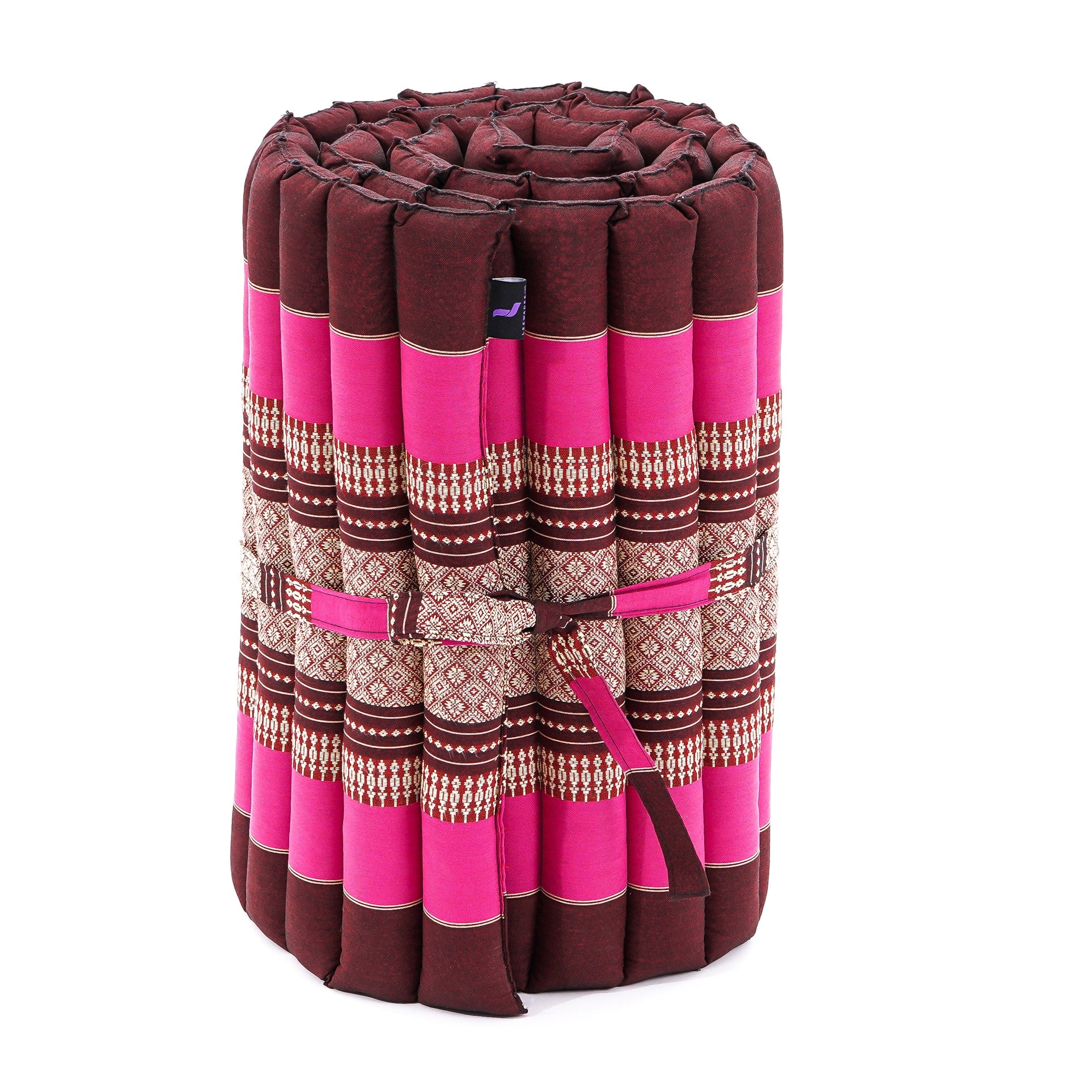 Kapok Roll-Up Mattress – Foldable Sleeping & Relax Mat with Cotton Cover for Home & Outdoor Use, Sf29 - Auburn, Pink