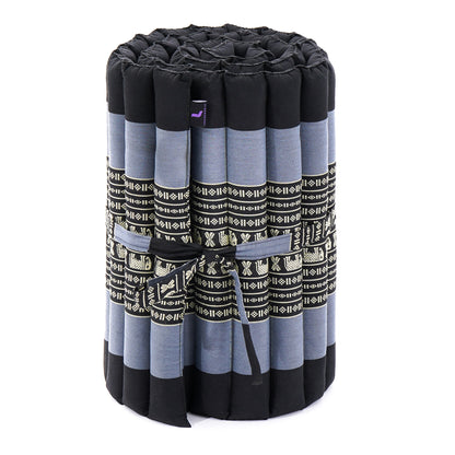 Kapok Roll-Up Mattress – Foldable Sleeping & Relax Mat with Cotton Cover for Home & Outdoor Use, Sf15 - Blue