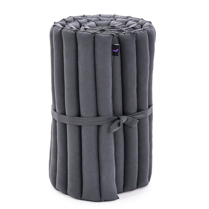 Kapok Roll-Up Mattress – Foldable Sleeping & Relax Mat with Cotton Cover for Home & Outdoor Use, Cl13 - Grey