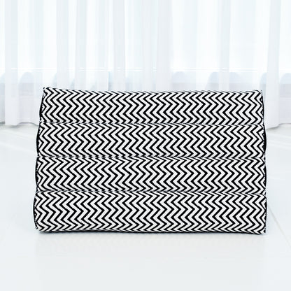 Triangular Kapok Backrest Cushion – Firm Thai Reading Pillow with Cotton Cover in Plain or Patterned Designs, Cbt5 - Black, triangle cushion