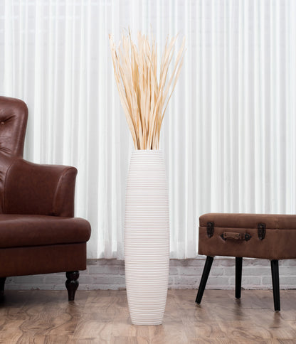 Large Mango Wood Floor Vase – Handcrafted Decorative Highlight from Thailand, 65 cm