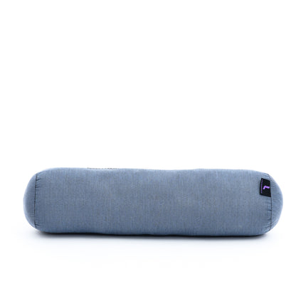 Yoga Roll Cushion – Compact Kapok Bolster & Meditation Pillow with Cotton Cover, Cl13 - Grey