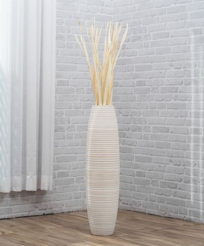 Large Mango Wood Floor Vase – Handcrafted Decorative Highlight from Thailand, 65 cm