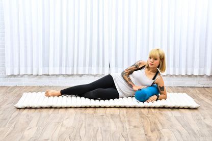 Yoga Roll Cushion – Compact Kapok Bolster & Meditation Pillow with Cotton Cover, Cl22 - Light Blue