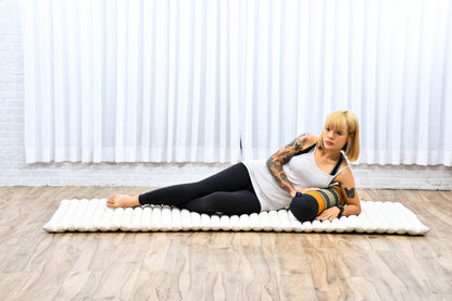 Yoga Roll Cushion – Compact Kapok Bolster & Meditation Pillow with Cotton Cover, Sf03 - Black, Orange