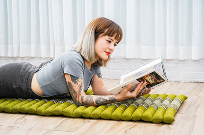 Kapok Roll-Up Mattress – Foldable Sleeping & Relax Mat with Cotton Cover for Home & Outdoor Use, Sf17 - Green