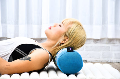 Yoga Roll Cushion – Compact Kapok Bolster & Meditation Pillow with Cotton Cover, Sf22 - Blue