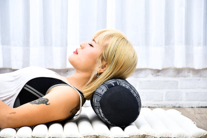 Yoga Roll Cushion – Compact Kapok Bolster & Meditation Pillow with Cotton Cover, Cbt4 - Black