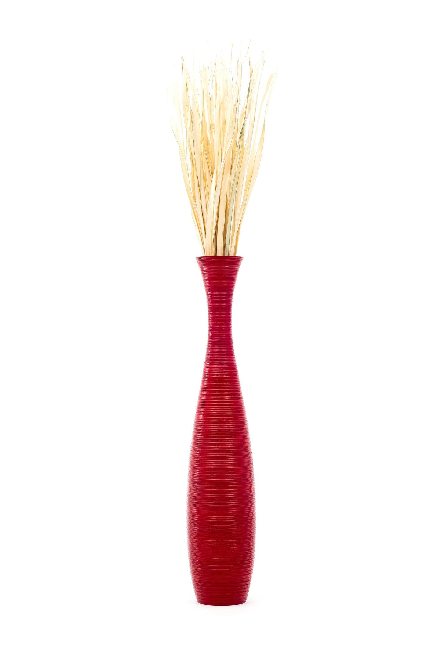 Large Mango Wood Floor Vase – Handcrafted Decorative Highlight from Thailand, 105 cm