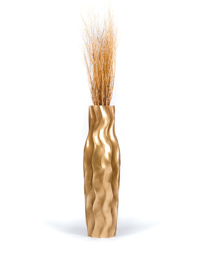 Large Mango Wood Floor Vase – Handcrafted Decorative Highlight from Thailand, 85 cm