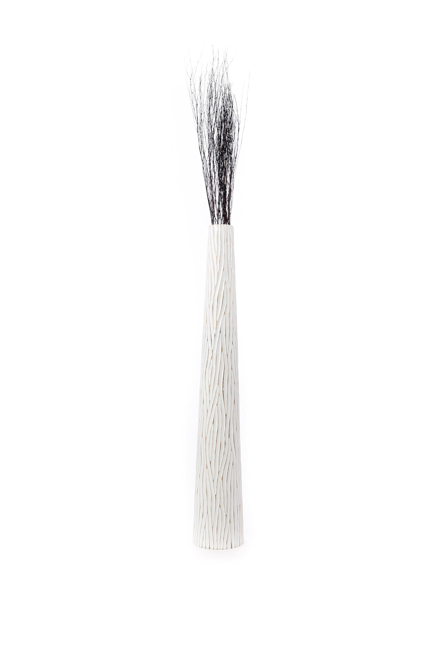 Large Mango Wood Floor Vase – Handcrafted Decorative Highlight from Thailand, 105 cm