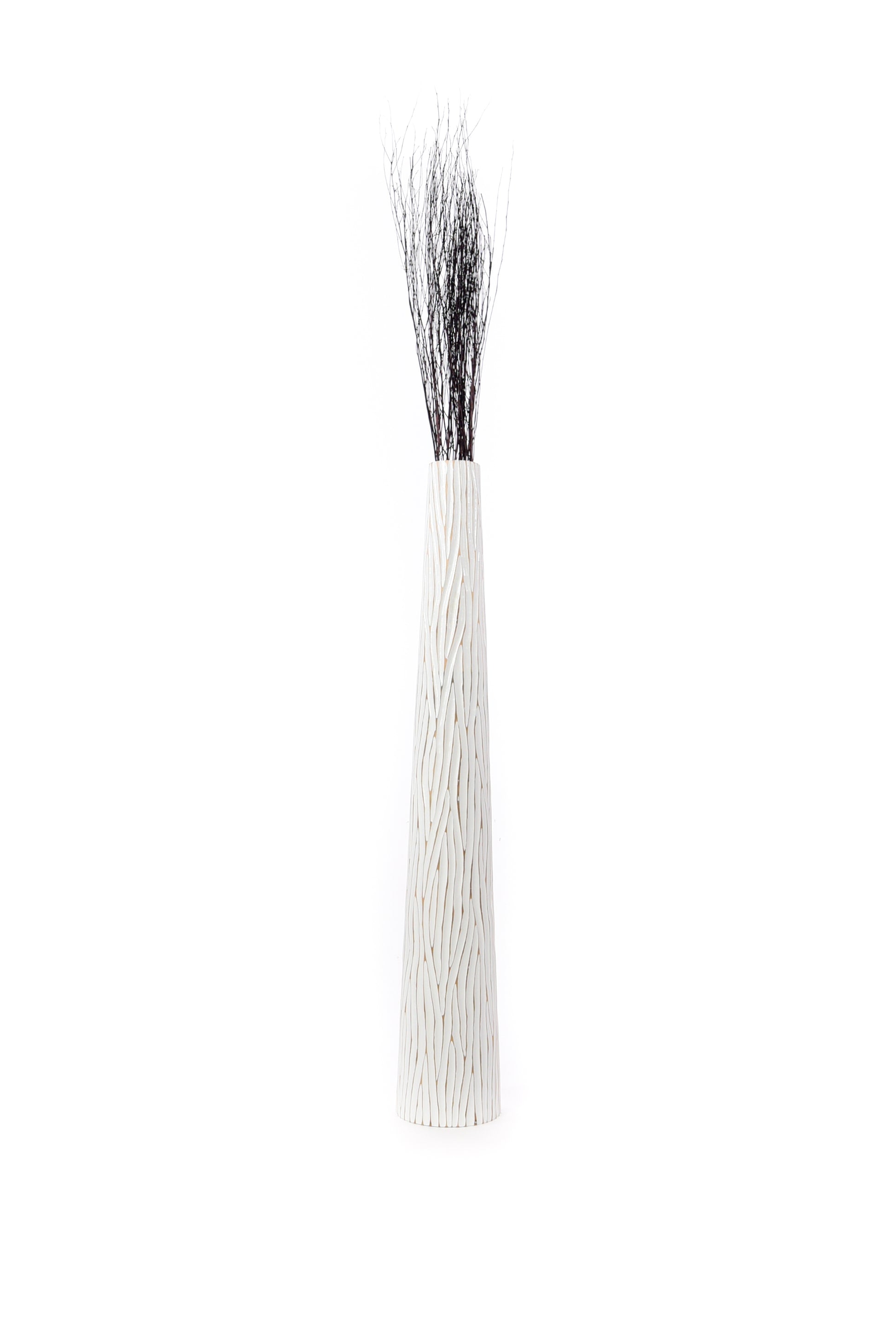 Large Mango Wood Floor Vase – Handcrafted Decorative Highlight from Thailand, 105 cm