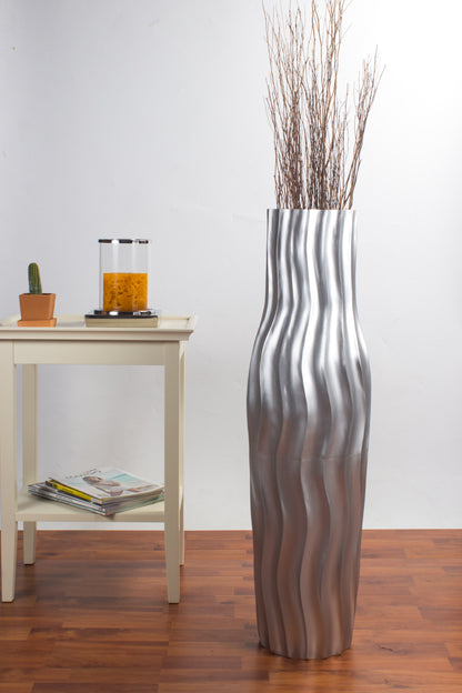 Large Mango Wood Floor Vase – Handcrafted Decorative Highlight from Thailand, 85 cm