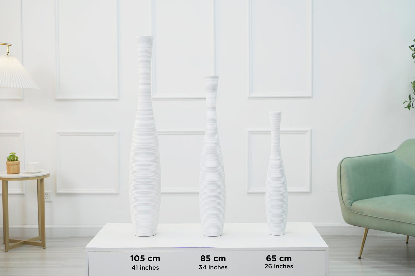 Large Resin Floor Vase – Stylish Waterproof Vase for Fresh & Dried Flowers, 85 cm