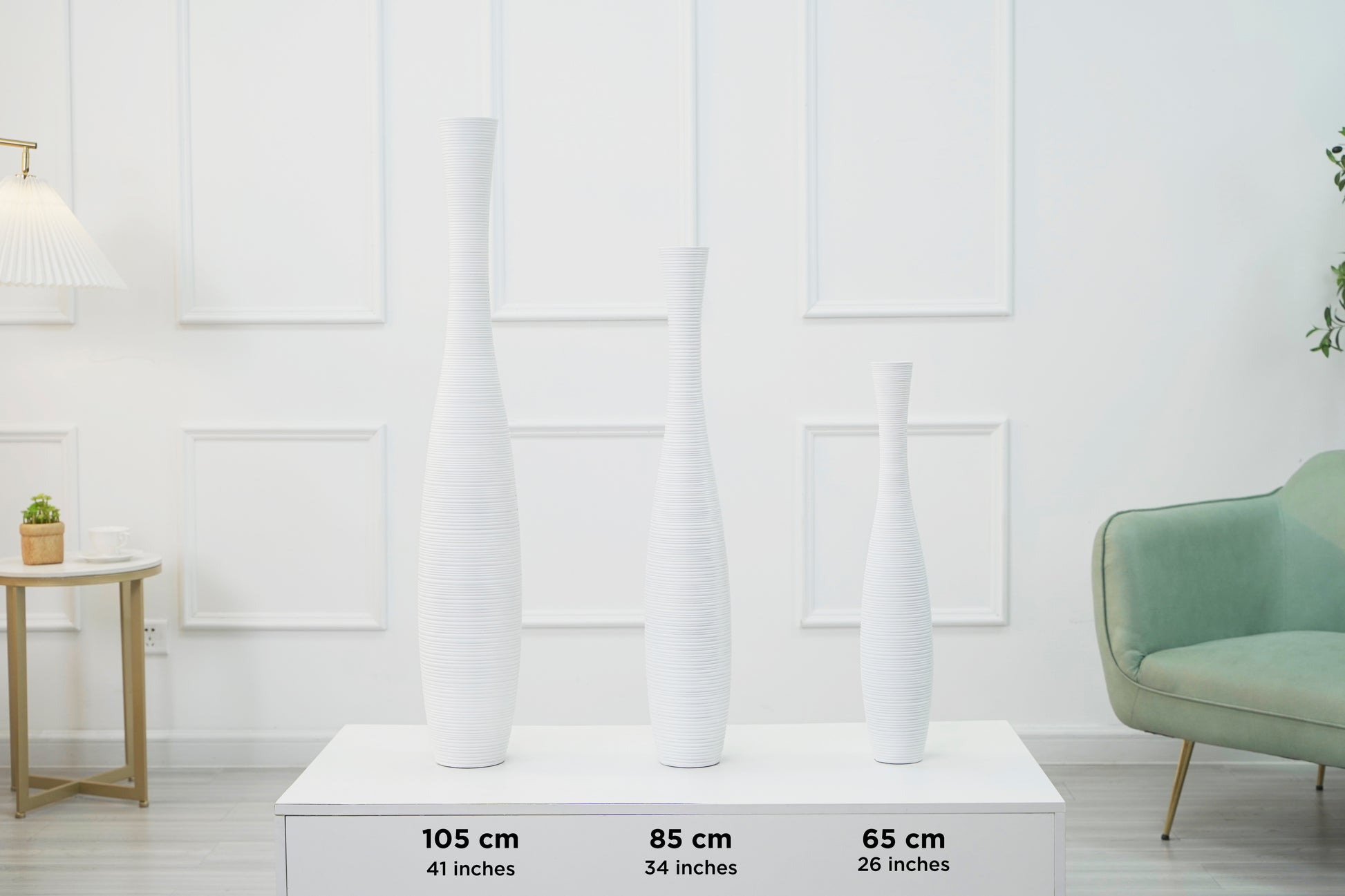 Large Resin Floor Vase – Stylish Waterproof Vase for Fresh & Dried Flowers, 85 cm