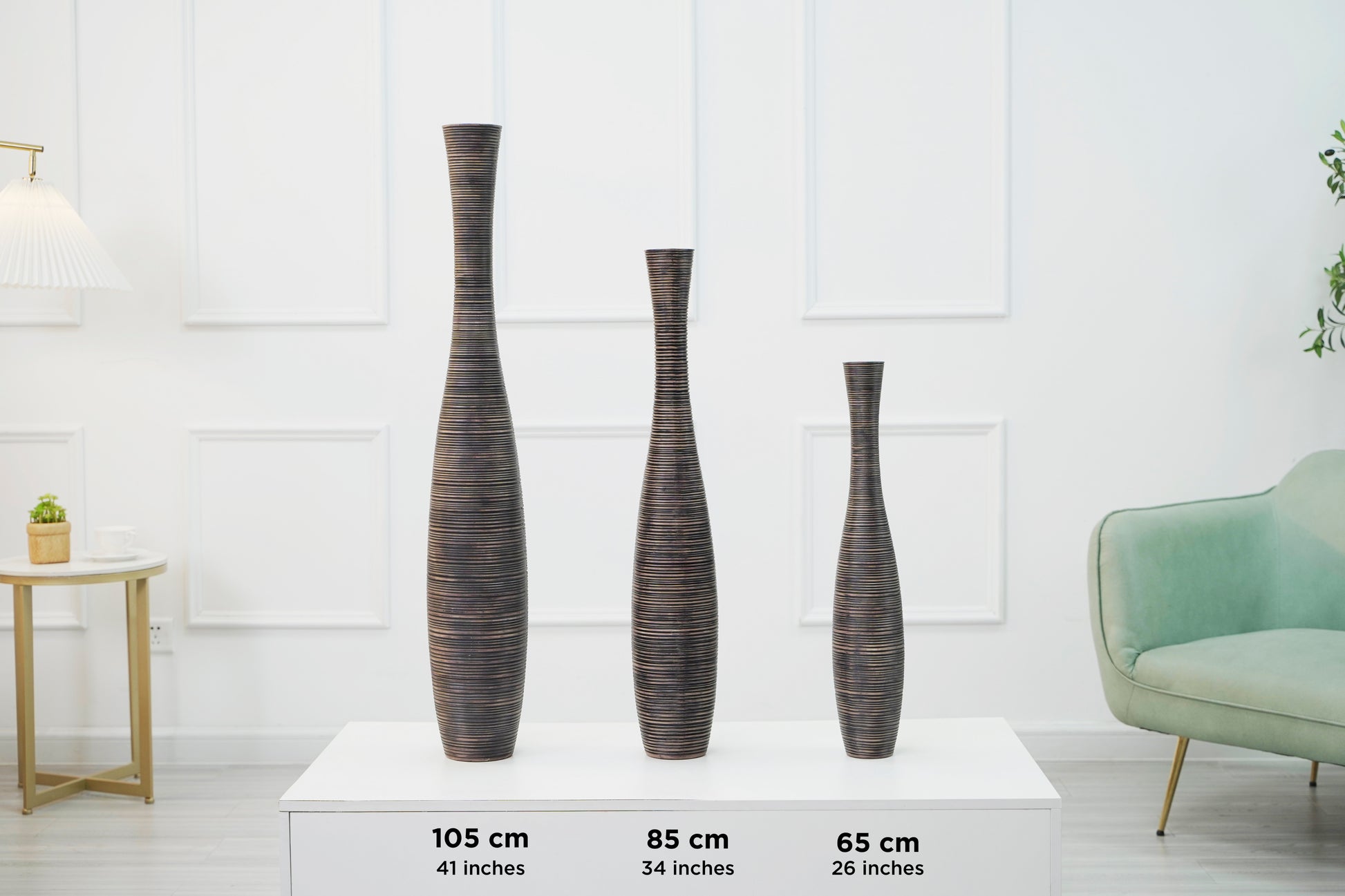 Large Resin Floor Vase – Stylish Waterproof Vase for Fresh & Dried Flowers, 85 cm